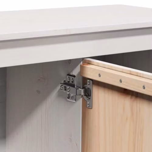 vidaXL Solid Wood Pine TV Cabinet in White – 2
