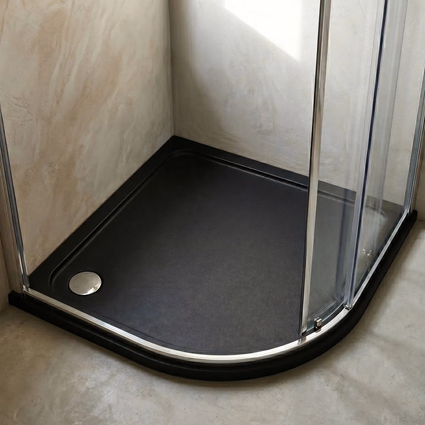 Balterley Premium Asymmetric Quadrant Shower Tray, Right Hand Offset, Grey, W: 100 cm, D: 90 cm – 5