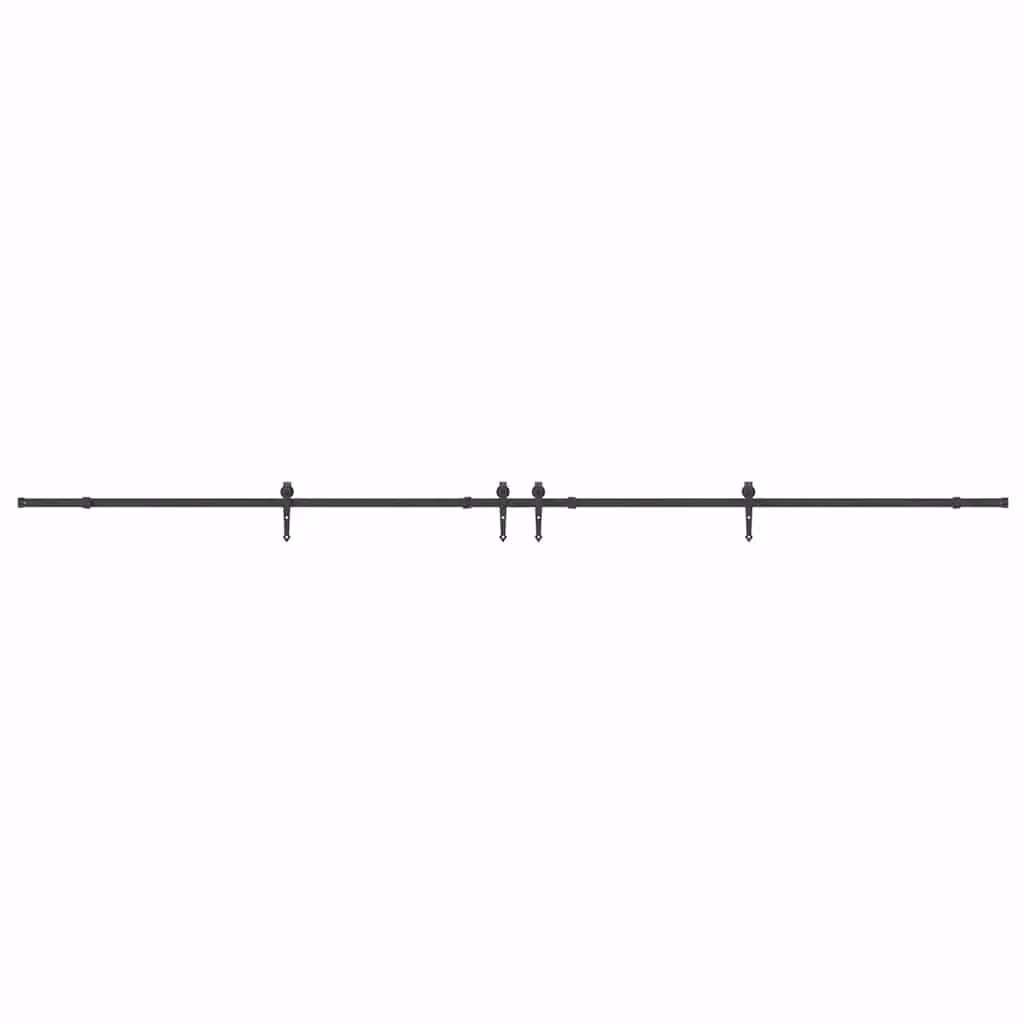 Berkfield Home Sliding Door Hardware Kit in Black Steel – 2