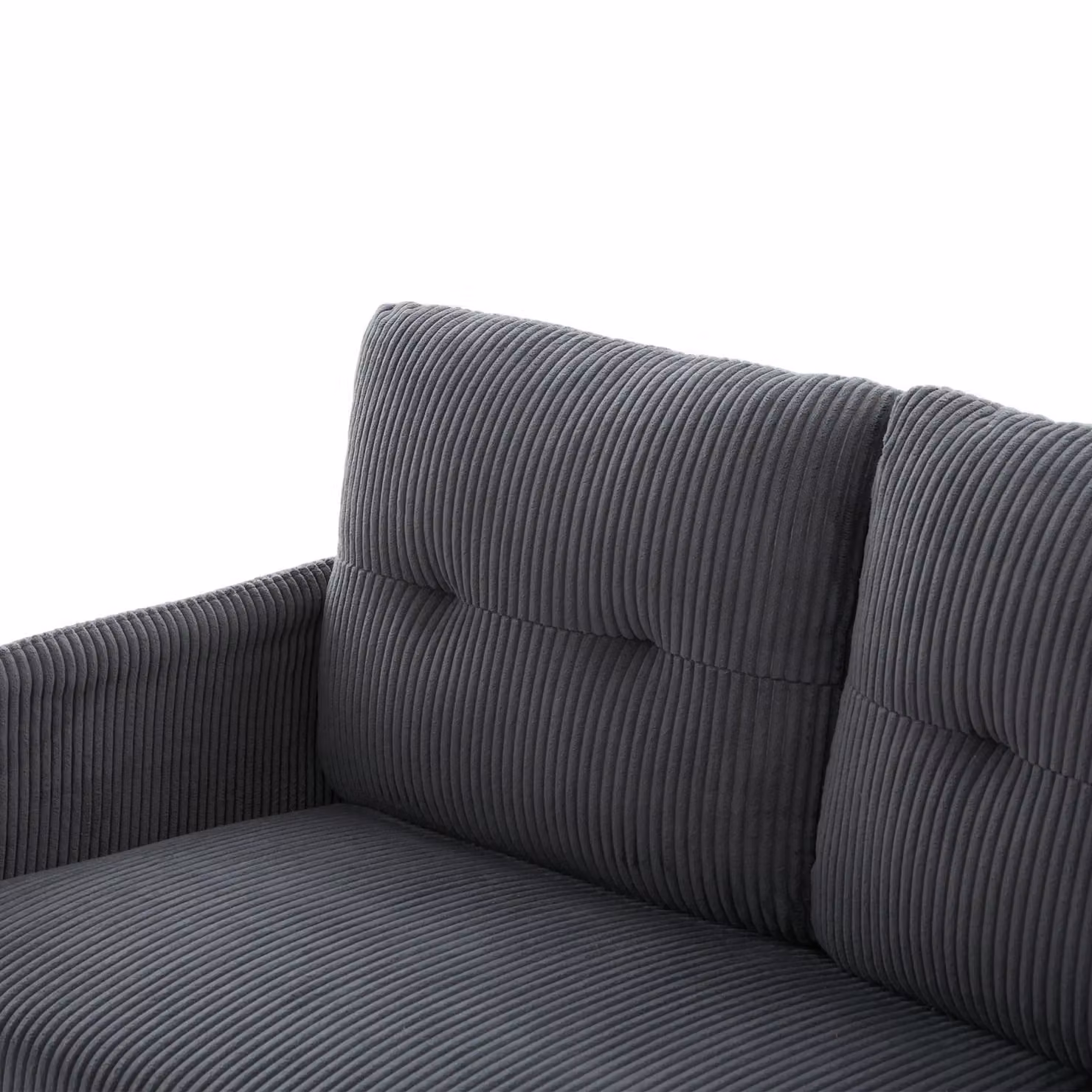 Aosom UK Oversized Two-Seater Upholstered Sofa with USB Charging and Side Storage Pockets, Charcoal Grey, W/D/H: 171 x 72 x 80 cm – 4