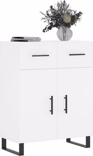 Berkfield Home Modern White Matt Sideboard W/D/H: 69.5 x 34 x 90 cm