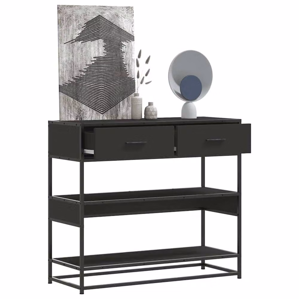 Berkfield Home Black Industrial Console Table, W/D/H: 90 x 35 x 80 cm – 2