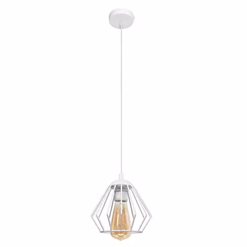 Netlighting Helam Agat Wire Frame Pendant Ceiling Light in White
