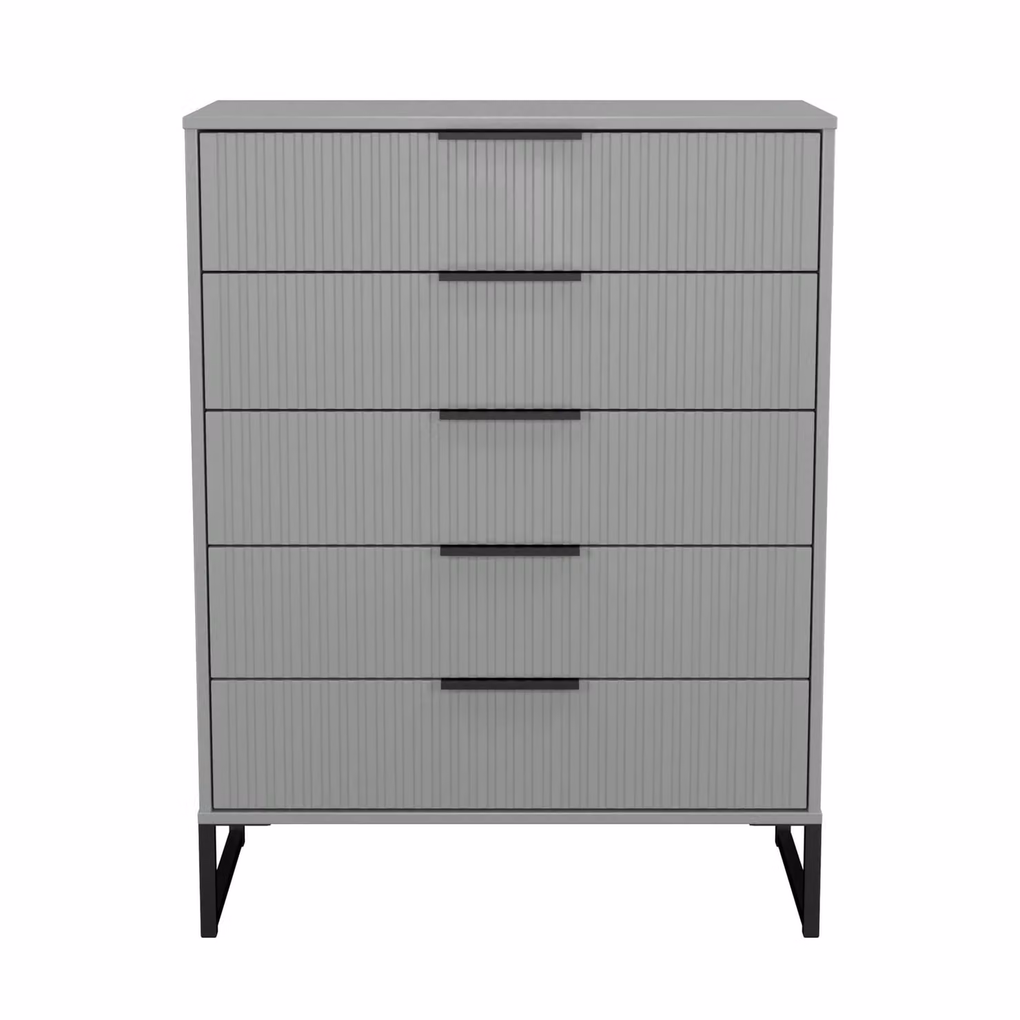 2 U Menai 5 Drawer Chest in Dark Grey and Black with Matt Metal Finish – 2