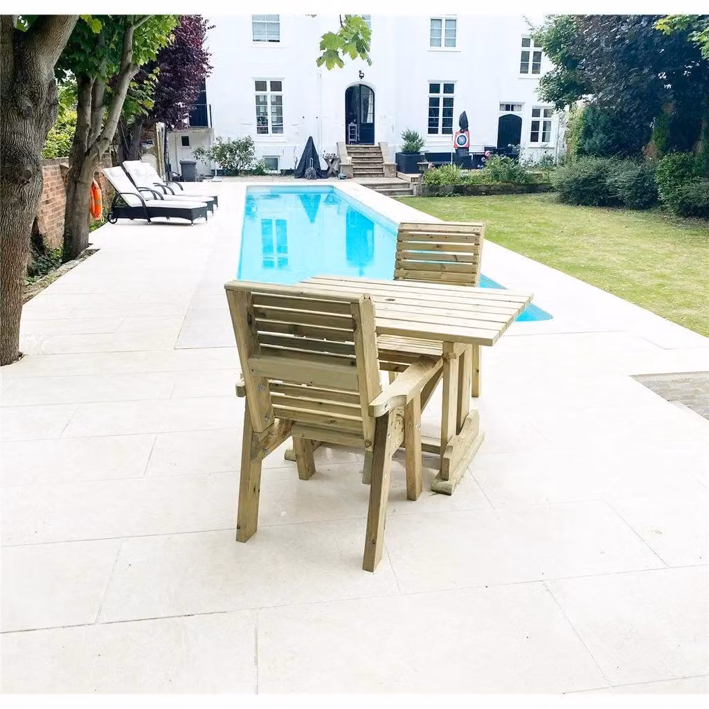 Marlborough Heavy Duty 2 Seater Garden Table and Chair Set in Sand – 2