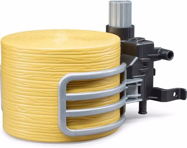 Bruder Bale Handling Accessory Set with Bale Gripper and 1 Round Bale, Brown and Yellow