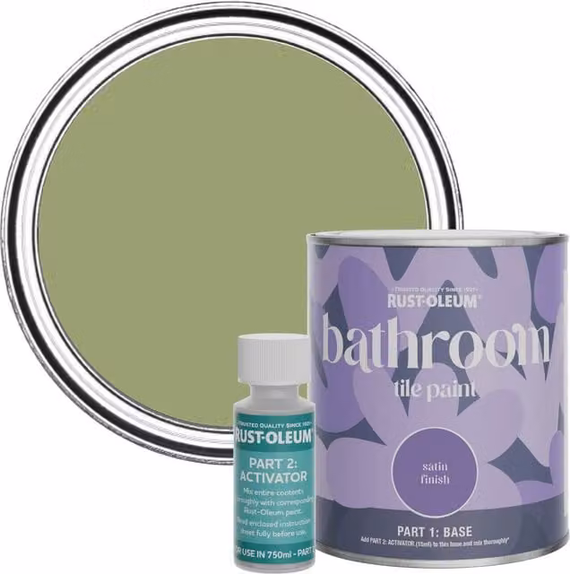 Rust-Oleum Bathroom Tile Paint in Satin Finish, Familiar Ground, Green, 0.75 l