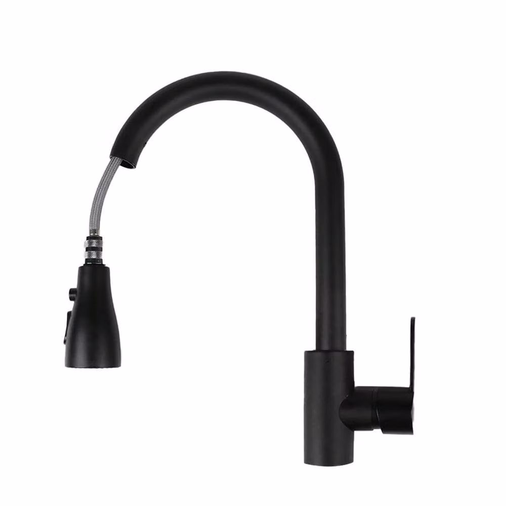 SPETLEK Kitchen Sink Mixer Tap with Pull Out Spout and Spray Function in Matt Black – 2