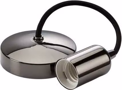 Netlighting Modern Cylinder Pendant Set in Black and Silver with E27 Socket