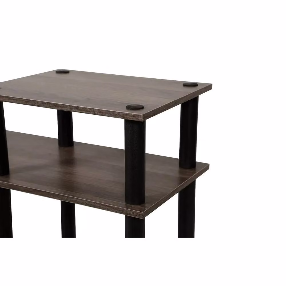 EONLION Modern Grey Wood Side Table with Shelves – 5