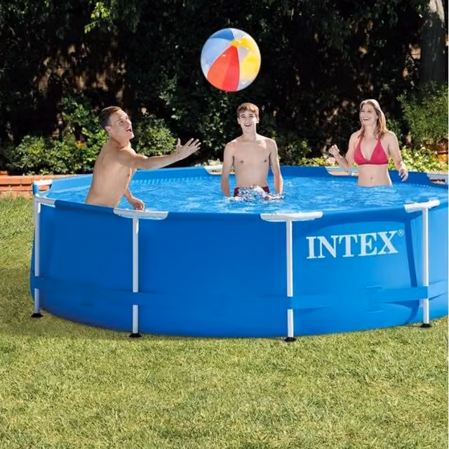Intex Blue Metal Frame Pool with Steel Frame and Filter Pump