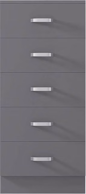KORVIXA 5 Drawer Chest of Drawers in Matt Grey – 1