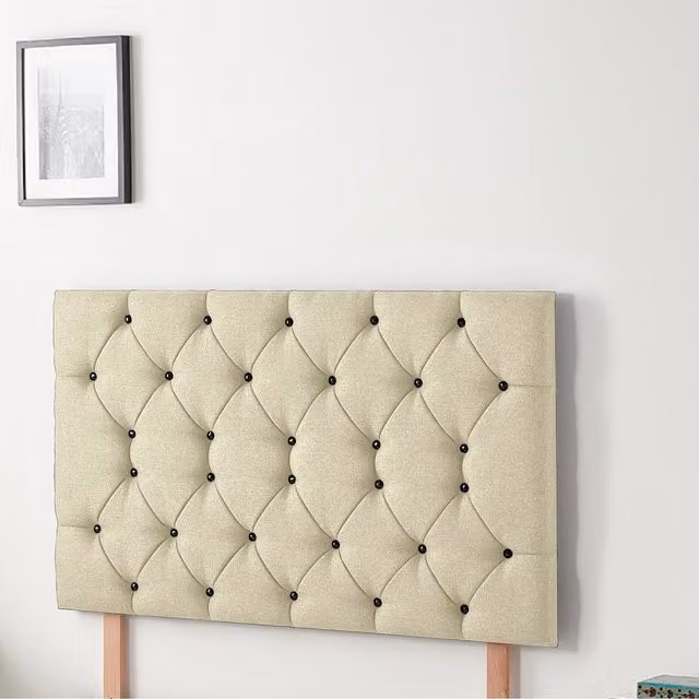 Somnior Beds Ltd Savoy Linen Fabric Small Single Divan Headboard in Beige