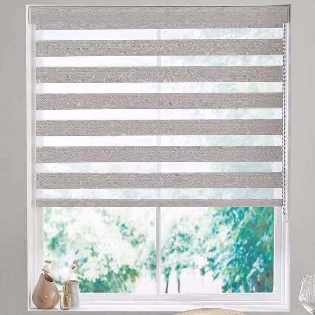 Terrys Malina Made to Measure Day and Night Blind in Grey Textile