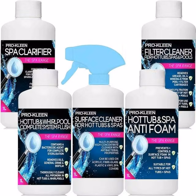 Pro-Kleen Anti-foam Hot Tub and Spa Filter Cleaner Liquid, Clear