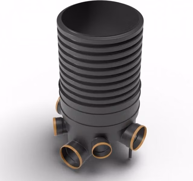 Turtle Black Inspection Chamber Set, Depth: 103 cm, Diameter: 45 cm with 160 mm and 110 mm Inlets