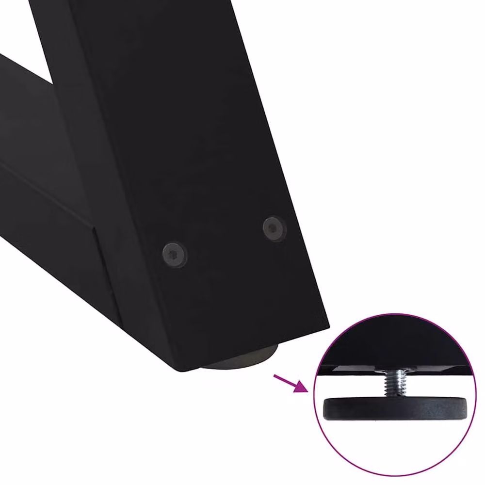 Berkfield Home Steel Coffee Table Legs, 2 Pieces, Black Matt, W: 28 cm, H: 42-43.3 cm – 6