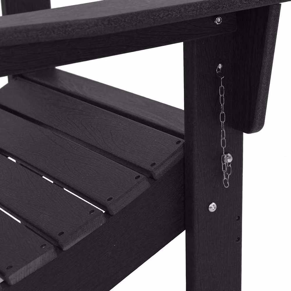 Berkfield Home Modern Folding Adirondack Chair in Black, W/D/H: 74.5 x 80.5 x 90 cm – 6