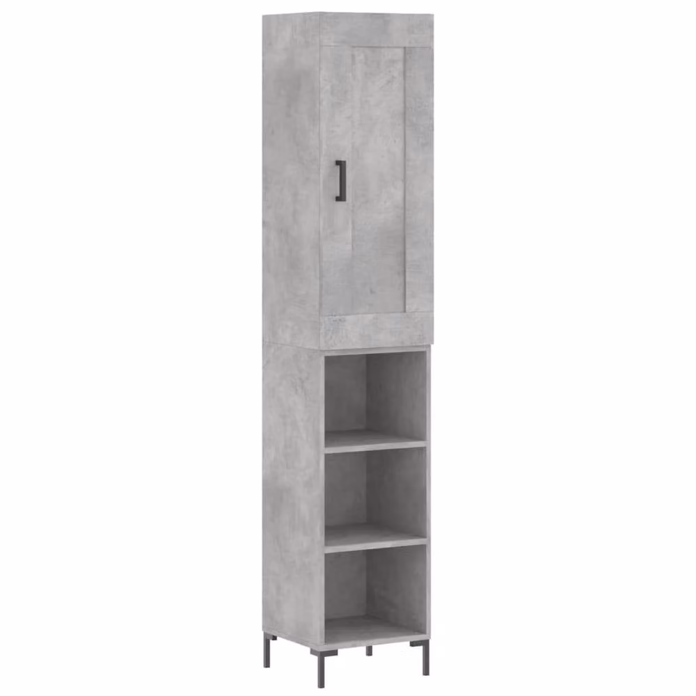Berkfield Home Modern Highboard in Concrete Grey with Hinged Doors and Internal Shelves, W/D/H: 34.5 x 34.0 x 180.0 cm – 3