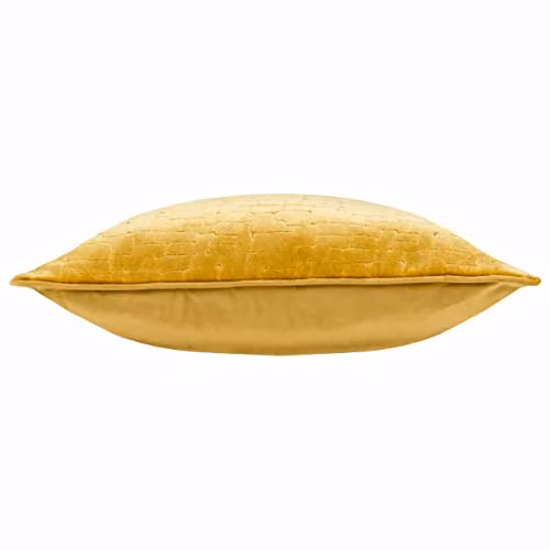 Paoletti Bloomsbury Soft Cut Velvet Piped Cushion in Yellow, W/D/H: 50 x 50 x 50 cm – 2