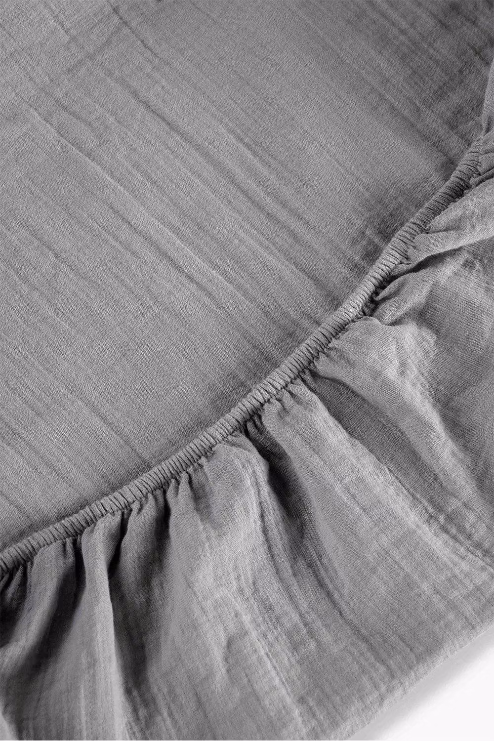 Christy Organic Cotton King Fitted Sheets in Grey, W/D/H: 180 x 200 cm – 2