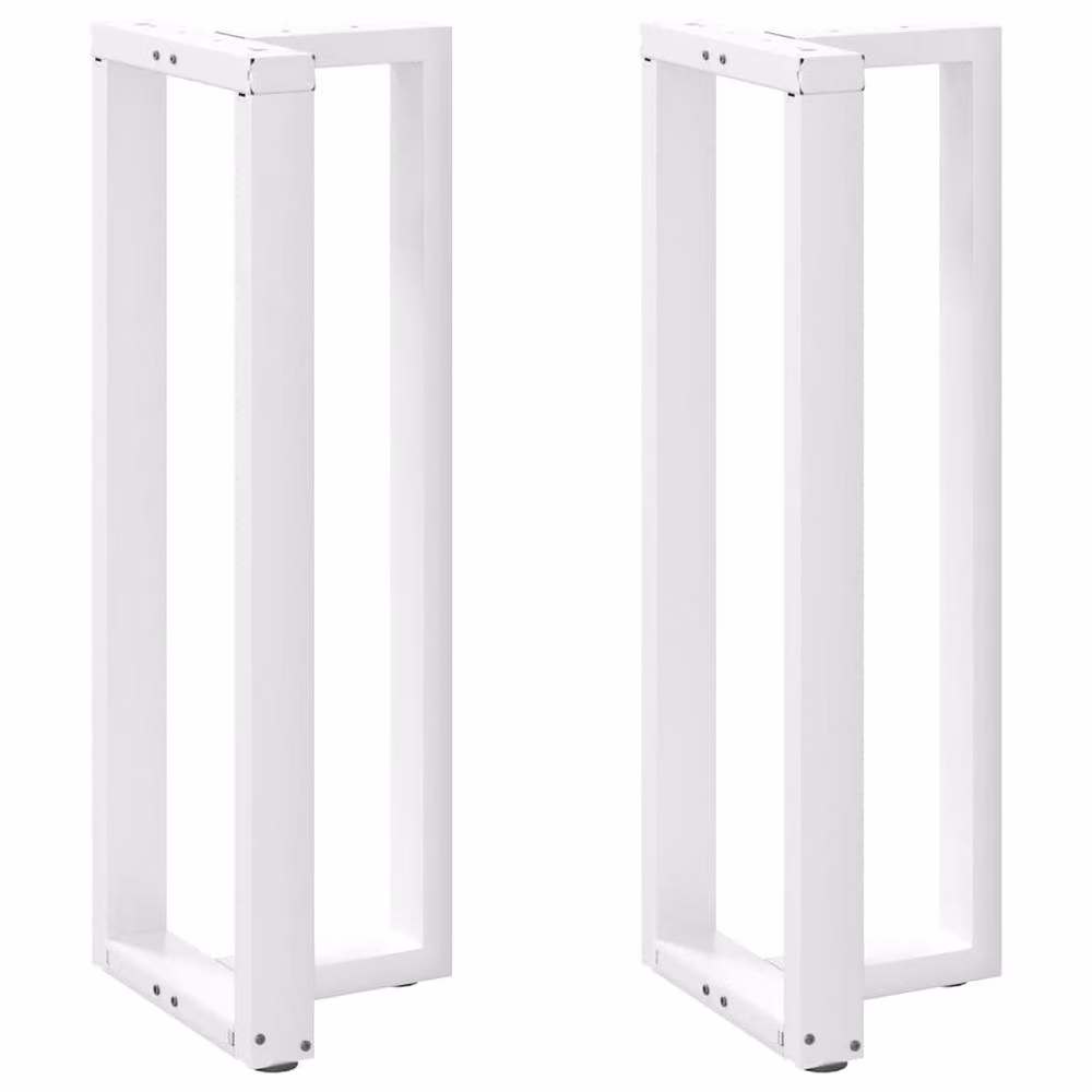 Berkfield T-Shaped Home Bar Table Legs, 2 Piece Set, White Steel, W: 50 cm, D: 35 cm, H: 110-111 cm