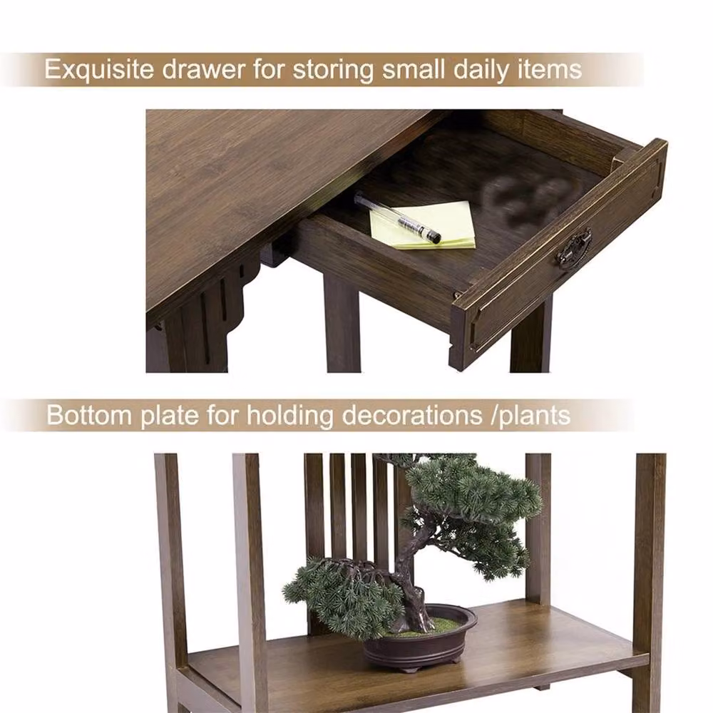 KORVIXA Brown Wood Console Table – 3