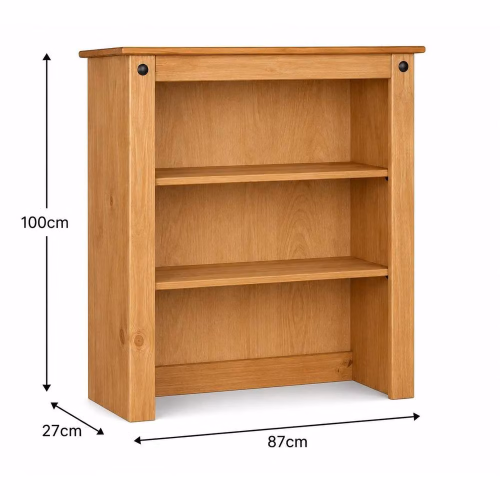 NESTLUNE Small Sideboard Hutch Top Buffet Dresser in Brown Solid Mexican Wood W: 100 cm, D: 15 cm – 2