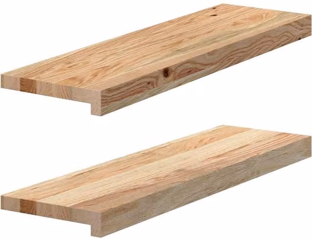 Berkfield Home Set of 2 Untreated Solid Oak Wood Window Sills in Brown, W: 70 cm, D: 20 cm, H: 2 cm – 1
