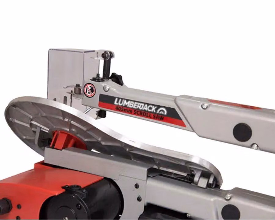 Lumberjack 16 inch Variable Speed Scroll Saw in Red with LED Light, Flexi Shaft and Foot Pedal – 6
