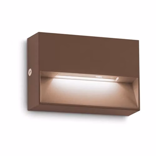 Netlighting Dedra Rectangular LED Outdoor Flush Wall Lamp, Brown, 160Lm, 3000K, IP65 – 1