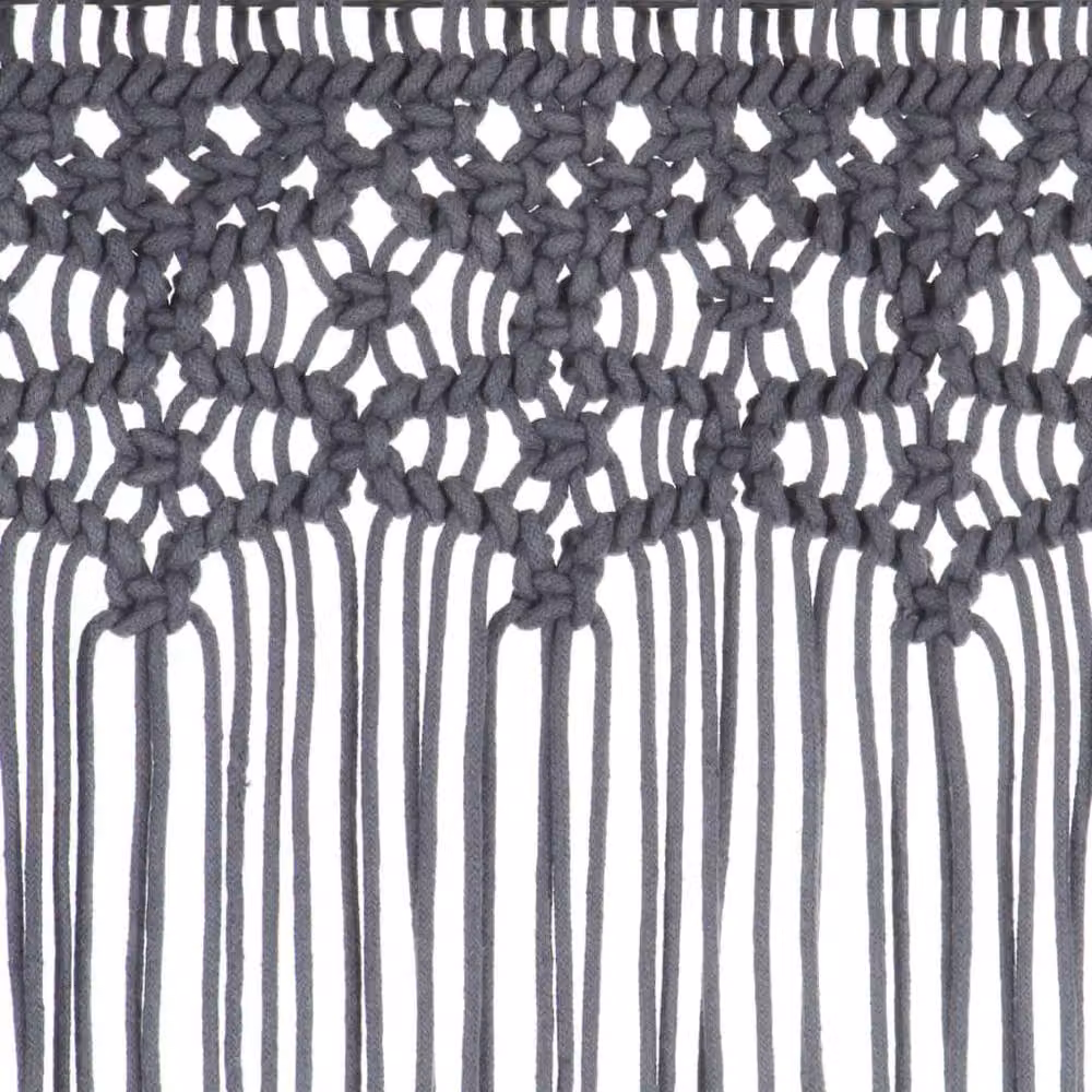 Berkfield Home Macrame Curtain in Anthracite Grey, W/H: 140 x 240 cm – 3