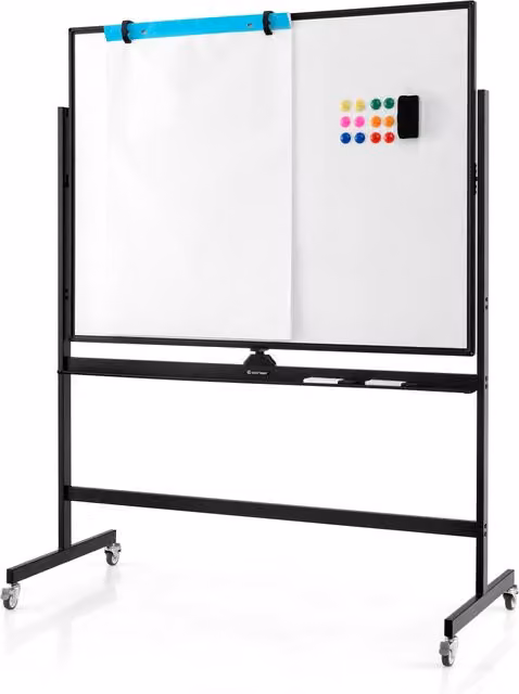Costway Magnetic Double Sided Whiteboard in Black and White