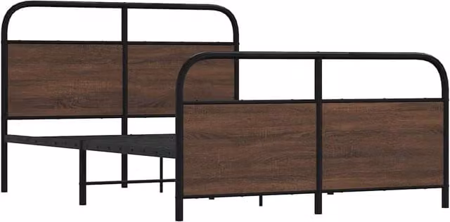 Berkfield Home Elegant Small Double Bed Frame, Brown, W/D/H: 120 x 190 cm