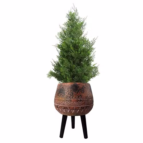 Leaf Extra Large Square Cachepot Planter in Brown – 3