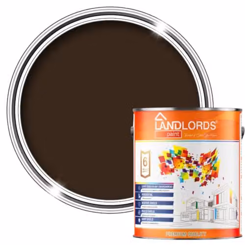 Landlords Paint Weatherproof Brown Masonry Paint, 1L