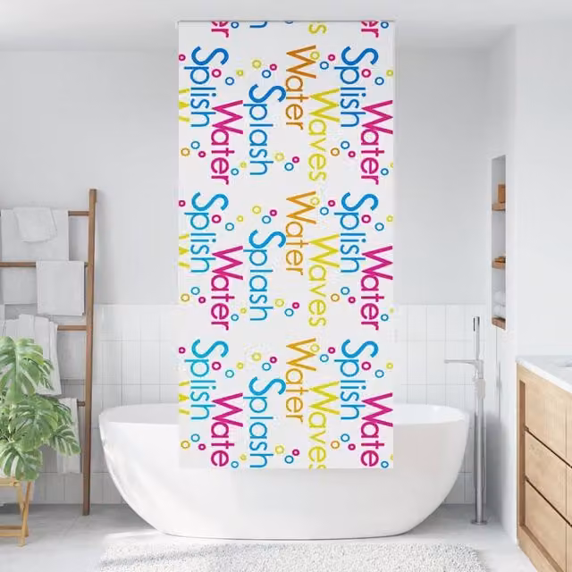 Berkfield Home White Opaque Shower Roller Blind, W: 90 cm, H: 240 cm