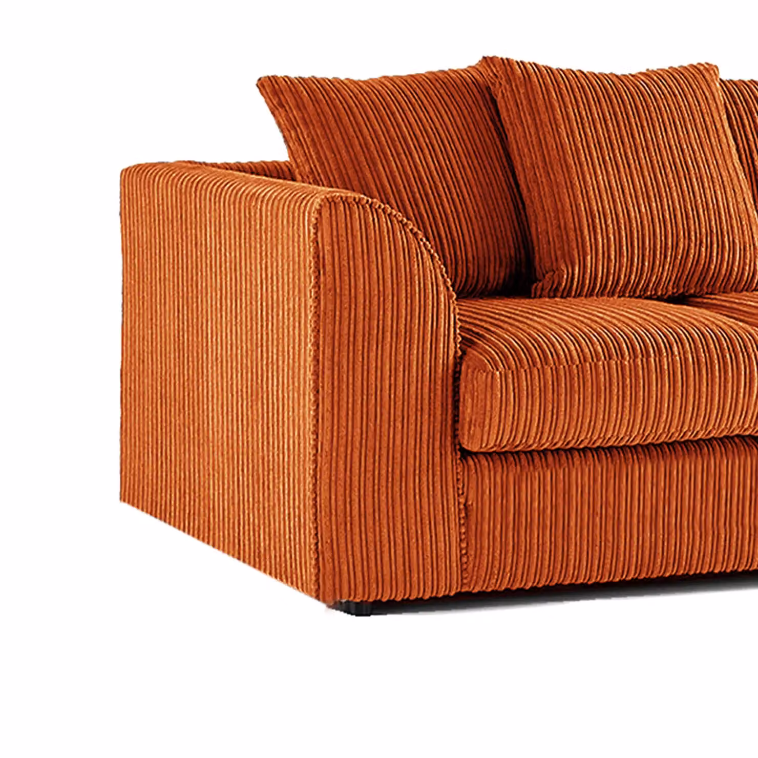 Luxor Living Orange Jumbo Cord Fabric 3 + 2 Sofa Suite with Scatter Cushions – 3