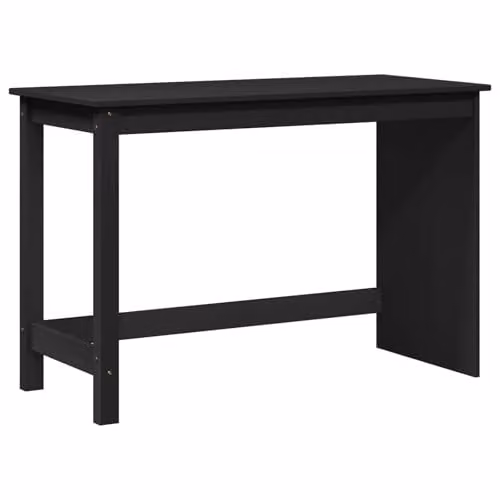 vidaXL Minimalist Rectangular Writing Desk in Black and Beige Solid Pine Wood, W/D/H: 112 x 50 x 75 cm