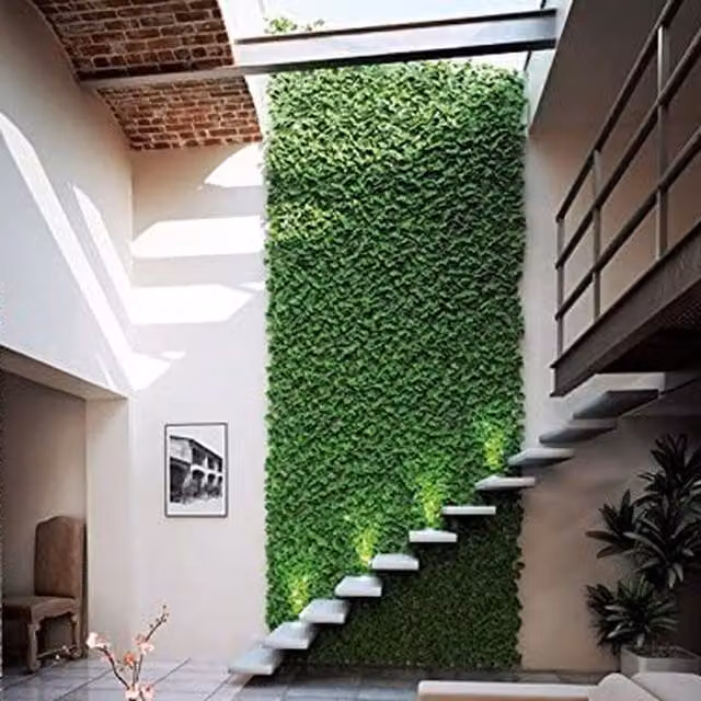 Livingandhome Opaque Green Artificial Grass Hedge Wall Screening