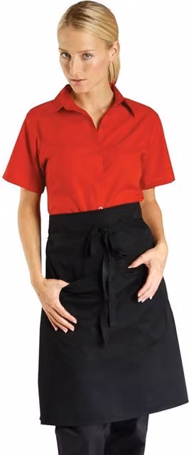 Dennys Catering Poly-Cotton Waist Apron with Pocket in Black