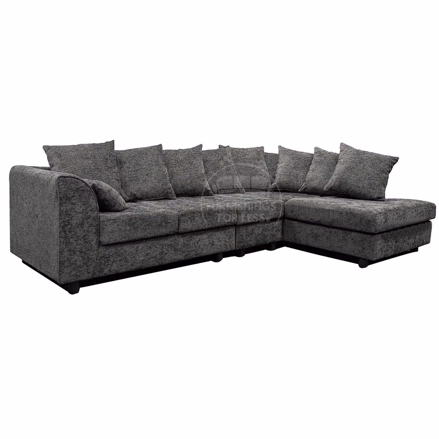 Furnishings For Less UK Monaco Grey Chenille Fabric Large 5 Seater L Shaped Corner Sofa, Right Hand Facing – 2