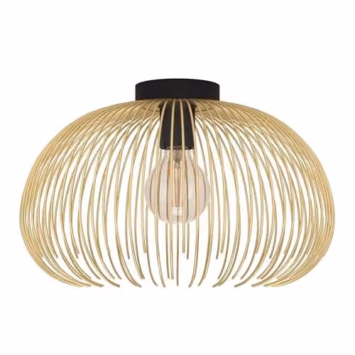 Eglo Venezuela Art Deco Flush Mounted Ceiling Light in Gold and Black – 1