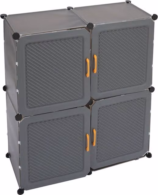 Livingandhome Multi-Tier Foldable Shoe Cabinet in Dark Grey