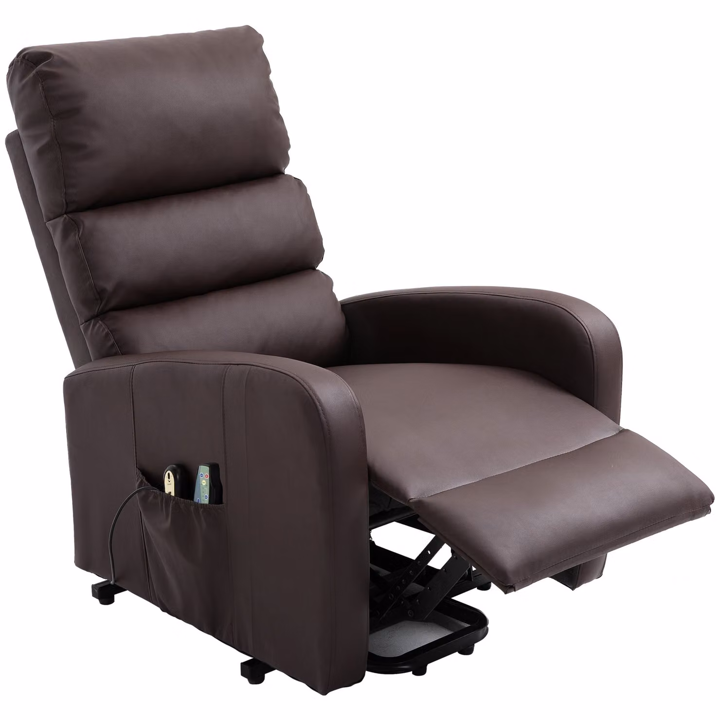 Aosom UK Power Lift Recliner Massage Chair with Heat and Vibration in Brown, W/D/H: 73 x 91 x 109 cm – 5