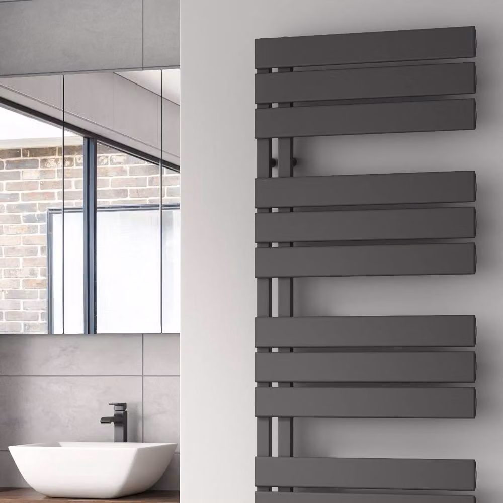 Bathroom Kingdom Vada Anthracite Flat Panel Aluminium Heated Towel Rail, Grey, H: 151 cm, W: 50 cm – 2