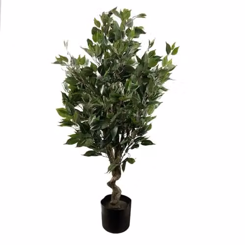 Leaf Design UK Green Artificial Ficus Twist Tree, Height: 110 cm