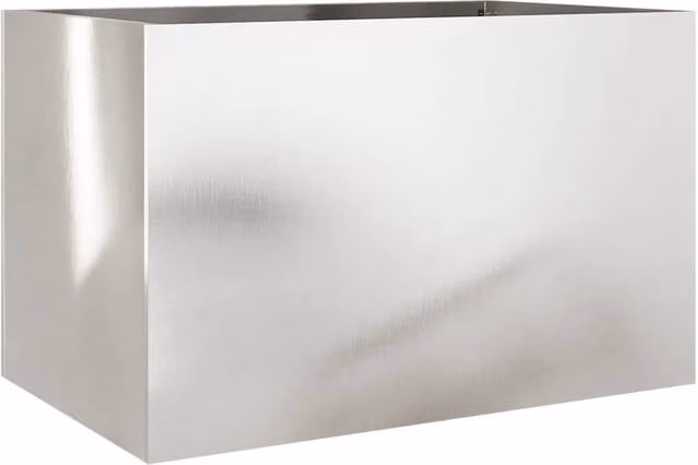 Berkfield Home Stainless Steel Silver Planter Tub W: 62 cm, D: 40 cm, H: 39 cm – 1