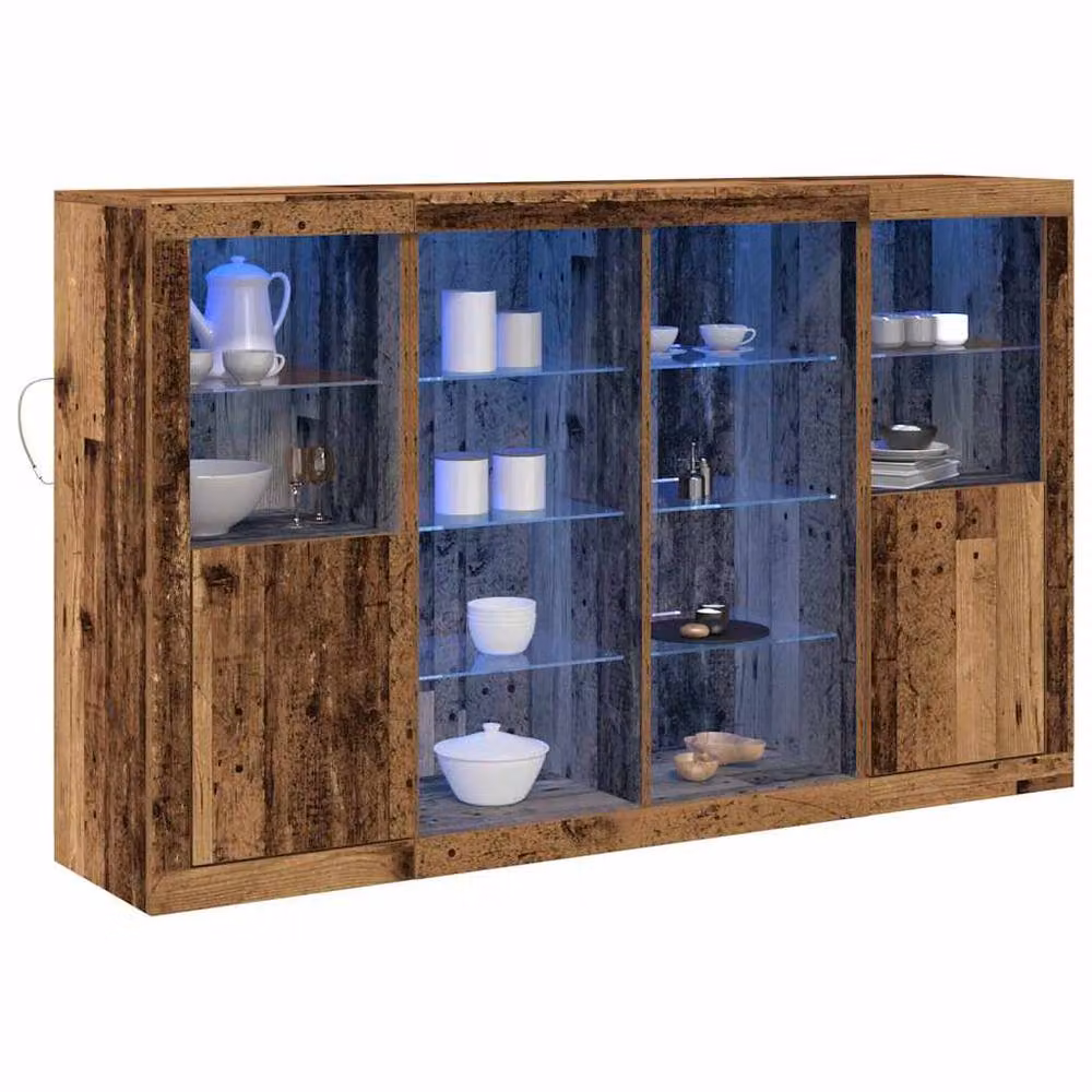 Berkfield Home Rustic Brown Sideboard with Integrated LED Lights, W/D/H: 163 x 37 x 100 cm – 3