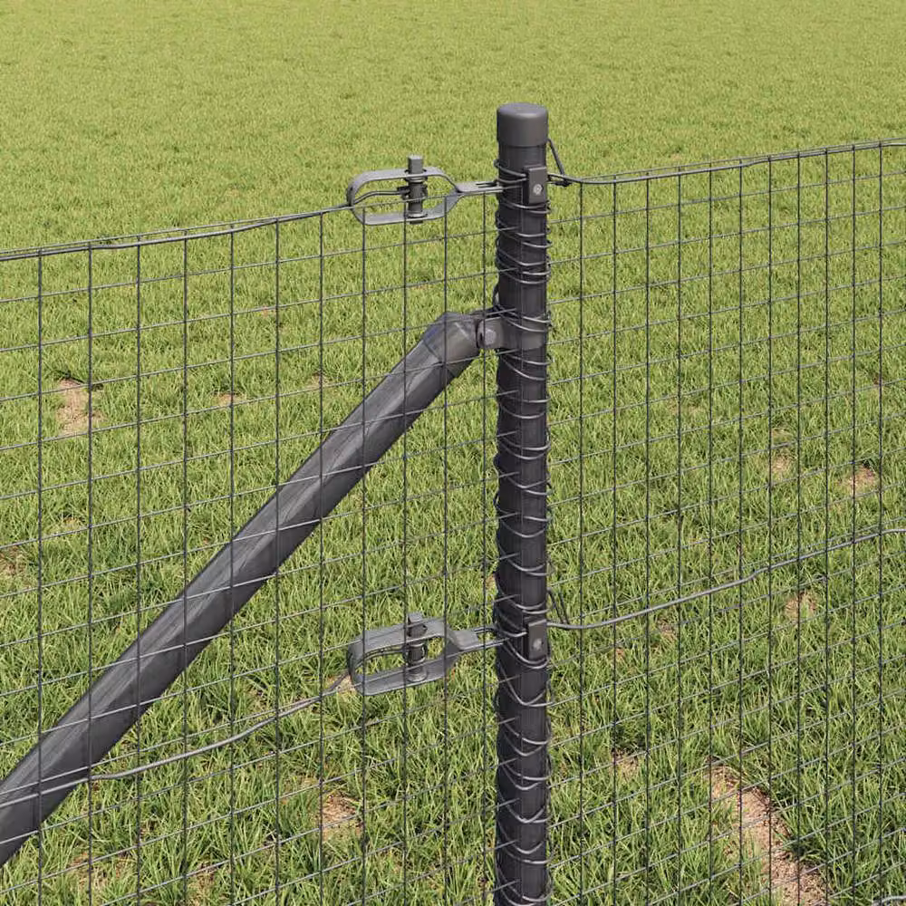 Berkfield Home Modern Welded Wire Fence with 13 Spike Posts, Grey Steel, W: 0.6 m, L: 25 m – 3